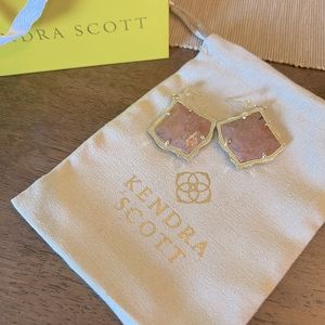 Kendra Scott Kirsten Earrings. Gold and Mauve Stone